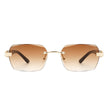 Hailstorm - Rectangle Retro Rimless Tinted Frameless Fashion Square Sunglasses