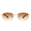 Hailstorm - Rectangle Retro Rimless Tinted Frameless Fashion Square Sunglasses