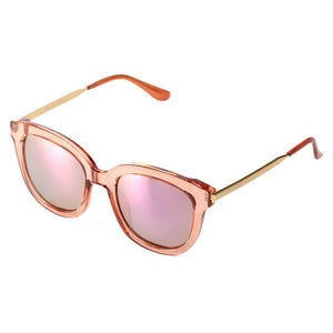 DEKALB | Women's Oversize Mirrored Lens Horned Rim Sunglasses