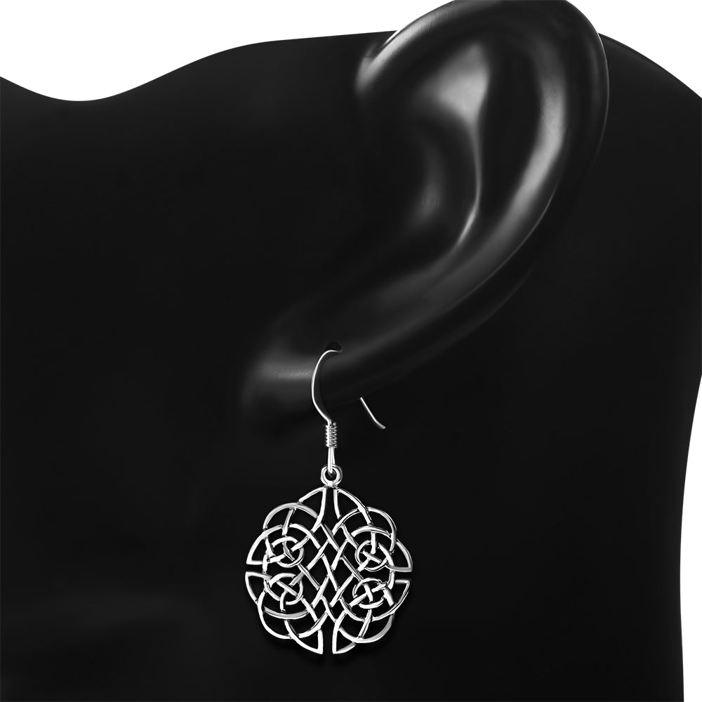 Large Celtic Knot Silver Earrings