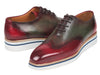 Paul Parkman Oxfords Smart Casual Wingtip pour hommes Bordeaux et vert