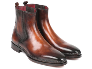 Bottines Chelsea Paul Parkman en cuir bruni marron