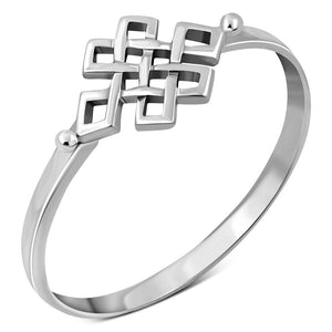 Bague en argent sterling avec nœud celtique