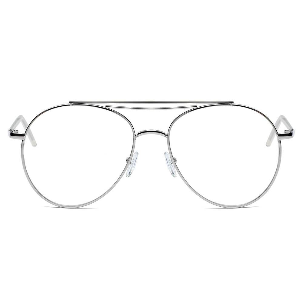 EDMOND | Lunettes de soleil aviateur unisexes, verres transparents, Style mode, cercle