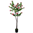 Arbre camélia artificiel rose naturel à floraison 180 cm