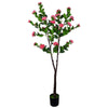 Arbre camélia artificiel rose naturel à floraison 180 cm