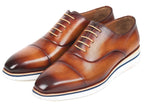 Paul Parkman Oxfords décontractés intelligents pour hommes en cuir marron et camel (ID#185-BRW-LTH)