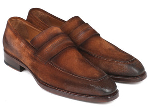 Paul Parkman Mocassins Goodyear en daim antique marron (ID#36AQ17)