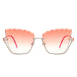 Starfire - Half Frame Square Irregular Tinted Fashion Cat Eye Sunglasses