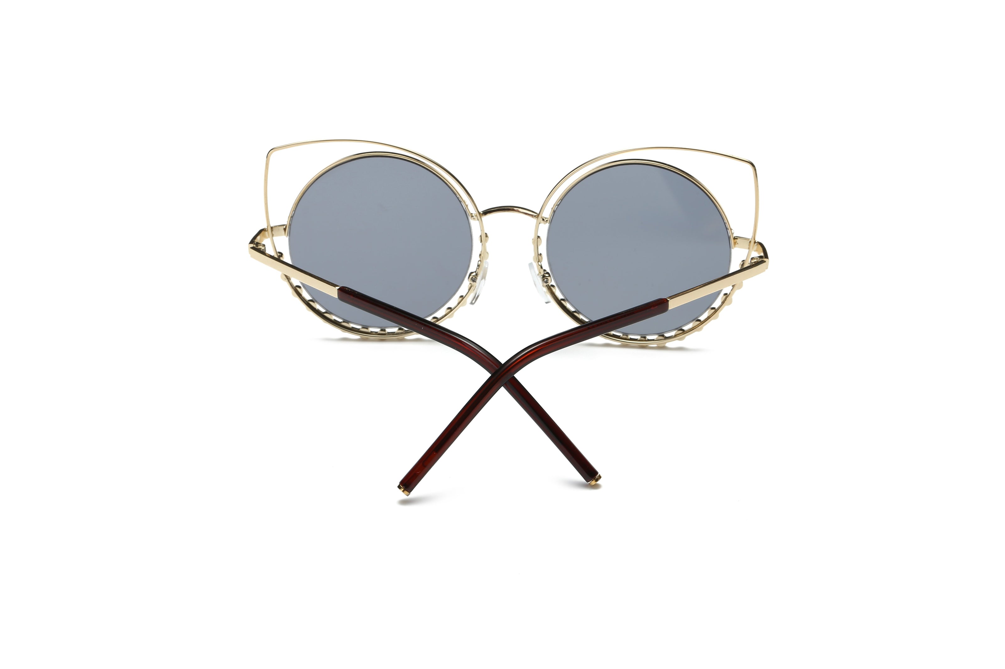 Holland - Pearl-Studded Cut-Out Cat Eye Princess Sunglasses