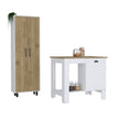 Arlington 2 Piece Kitchen Set, White / Light Oak