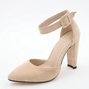 Square High Heel Pointed Toe