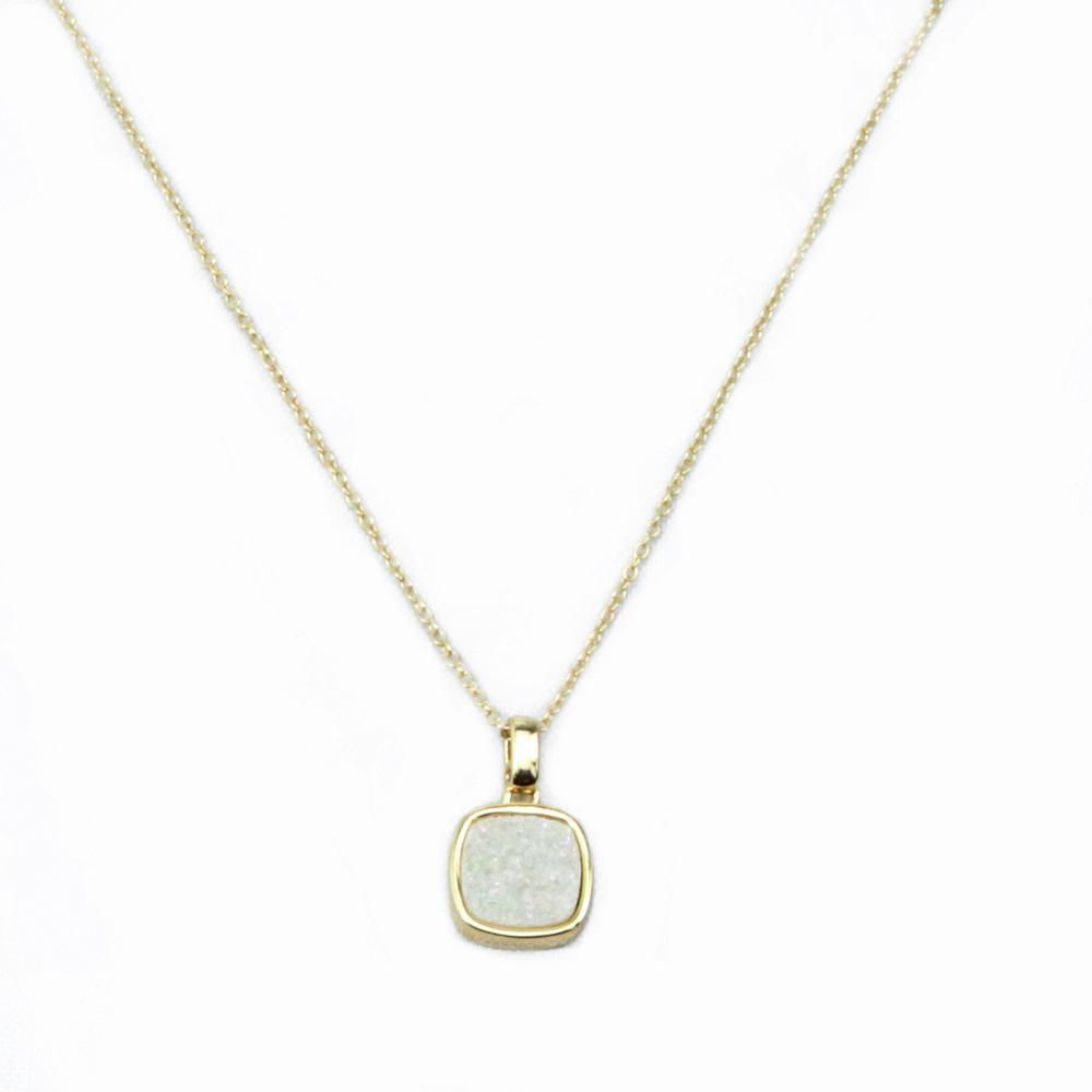 Collier Christy Square Druzy en or