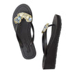 Blue York- Crystal Rhinestone Embellished Mid Wedge Flip Flops Sandal