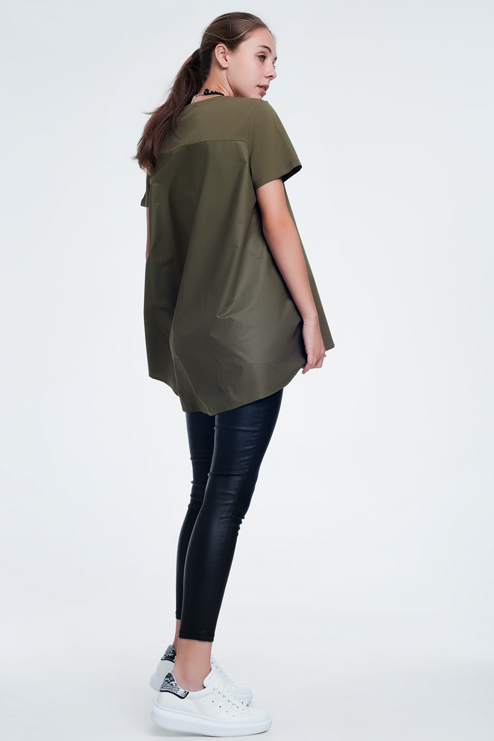 Robe t-shirt en kaki