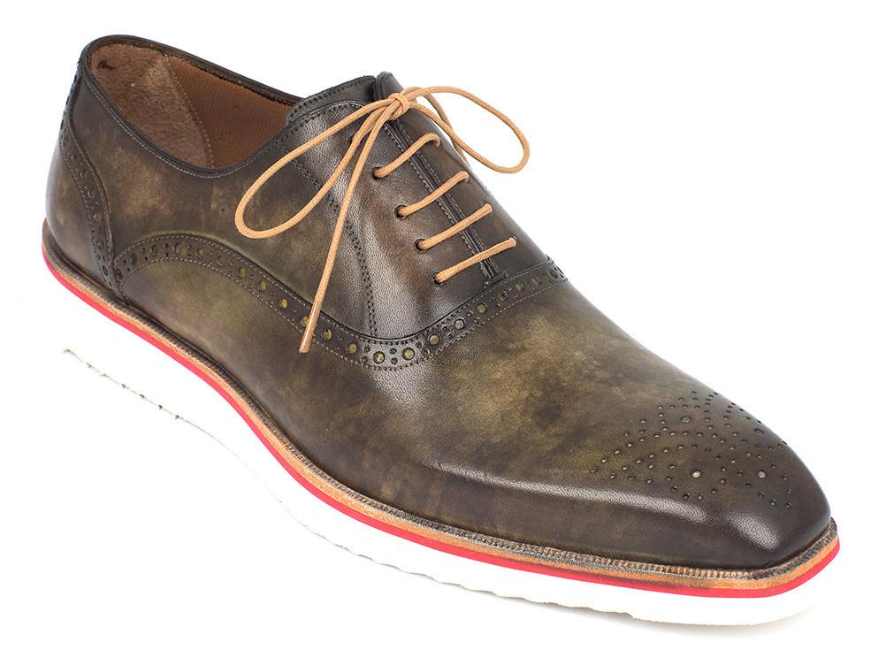 Paul Parkman Chaussures Oxford décontractées et intelligentes pour hommes Vert armée (ID#184SNK-GRN)