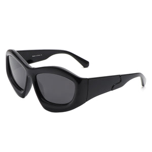 Xaron - Geometric Square Tinted Oversize Chunky Fashion Sunglasses