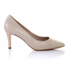 Escarpins à bout pointu en cuir à talon épingle de 8 cm-Beige