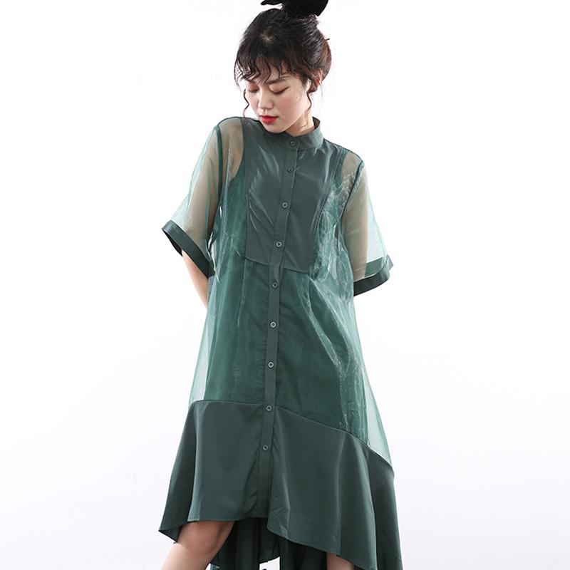 Koharu Irregular Shirt Dress