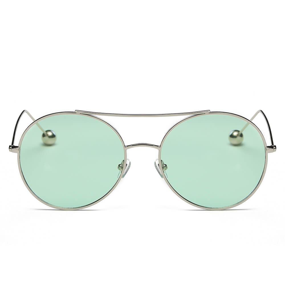 EUREKA | Unisex Round Tinted Lens Aviator Clear Glasses Balled Sunglasses