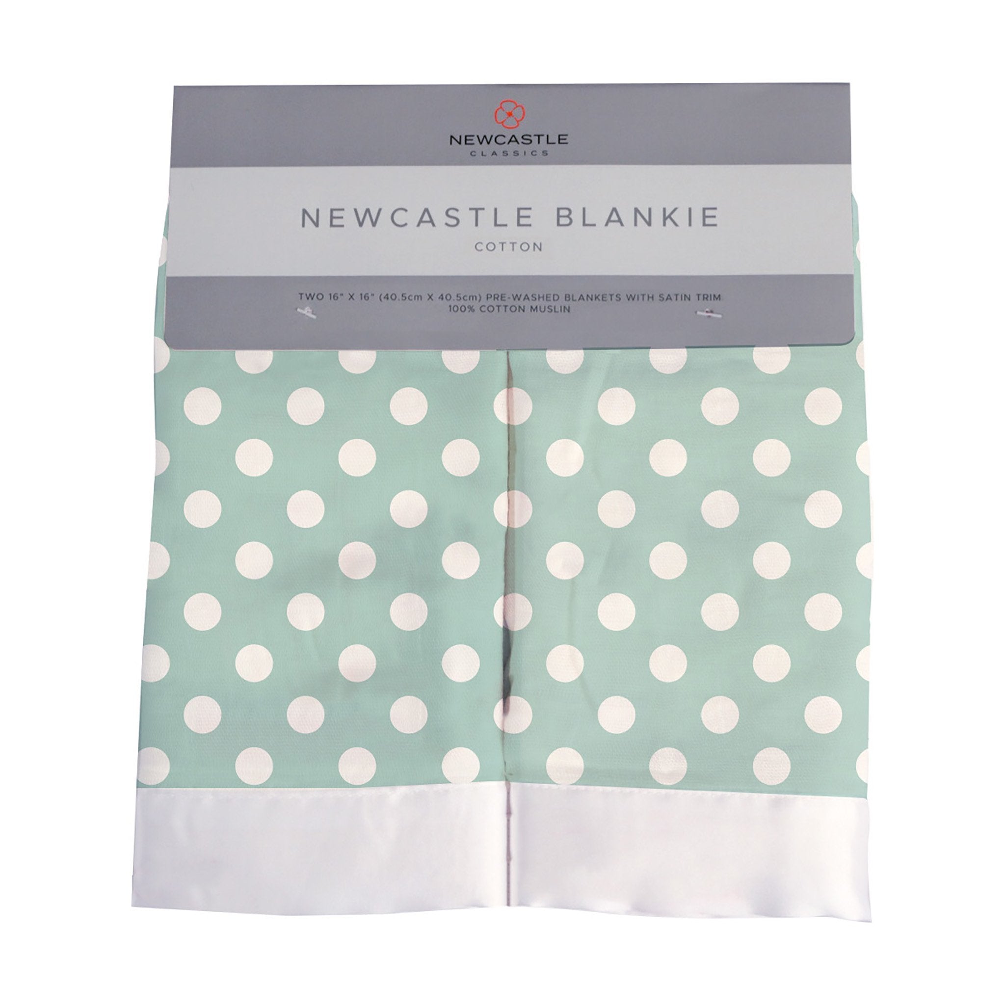 Jade Polka Dot Cotton Muslin Security Baby Blankie