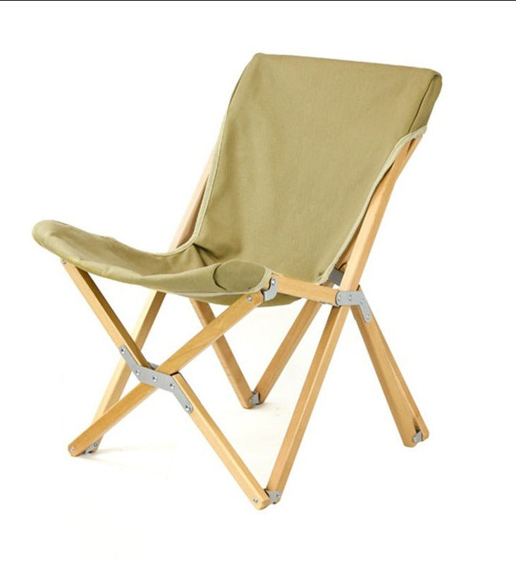 Chaise de camping pliante en bois pour l'extérieur