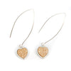 Boucles d'oreilles Druzy longues coeur