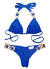 Tina Halter Top & Skimpy Bottom - Blue