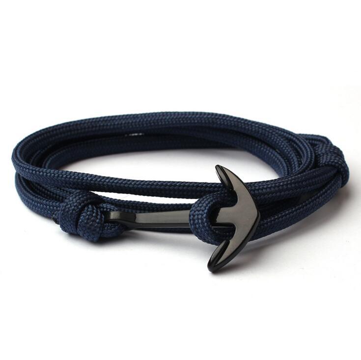 Bracelet simple en queue de requin avec manchette tressée nautique