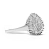 Diamant rond et taille baguette en or blanc 10 carats 1/2 carat