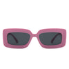 Celestra - Rectangle Flat Lens Fashion Tinted Square Sunglasses