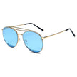 LOWELL | Unisex Round Double Brow Bar Aviator Style Sunglasses