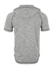 ZIMEGO Sweat à capuche Raglan Henley à manches courtes et bas rond pour homme