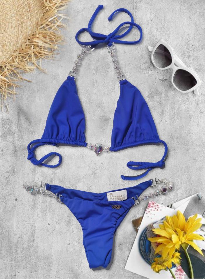 Belle Triangle Top & Skimpy Bottom - Blue