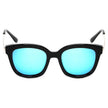 DEKALB | Women's Oversize Mirrored Lens Horned Rim Sunglasses