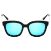 DEKALB | Women's Oversize Mirrored Lens Horned Rim Sunglasses