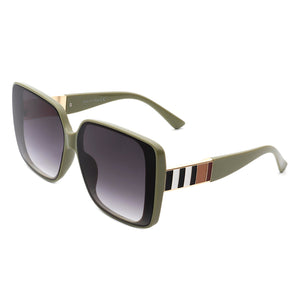 Lunacove - Square Retro Oversize Fashion Flat Top Women Sunglasses