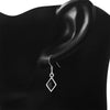 Black Onyx Rhombus Shape Silver Earrings