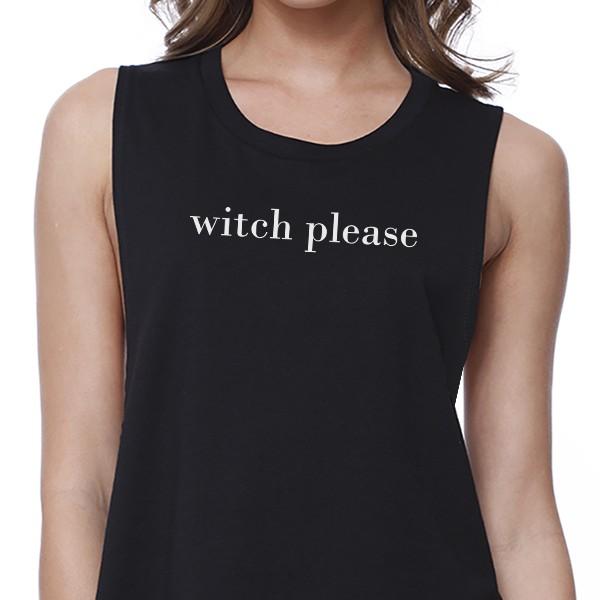 Witch Please Womens Black Crop Top