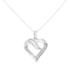 .925 Sterling Silver 1/10 Cttw Diamond Open Heart 18