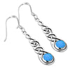 Synthetic Opal Celtic Long Earrings