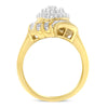 Bague cocktail en or jaune 10 carats et diamants