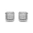 10K White Gold 1.0 Cttw Diamond  Composite With Halo Stud Earrings