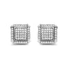 10K White Gold 1.0 Cttw Diamond  Composite With Halo Stud Earrings