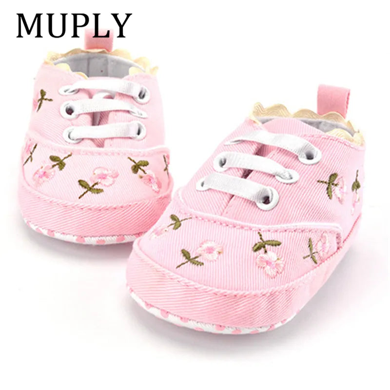 Baby Girl Shoes Lace Floral Embroidered