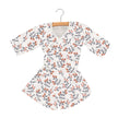 Robe portefeuille courte Newcastle en bambou fleuri Dahlia