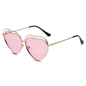 MESA | Women Metal Halo Wire Art Heart Shape Color Lens Sunglasses