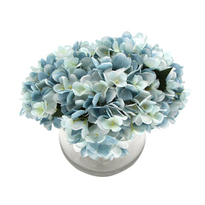 Premium Faux Hydrangea With Glass Vase