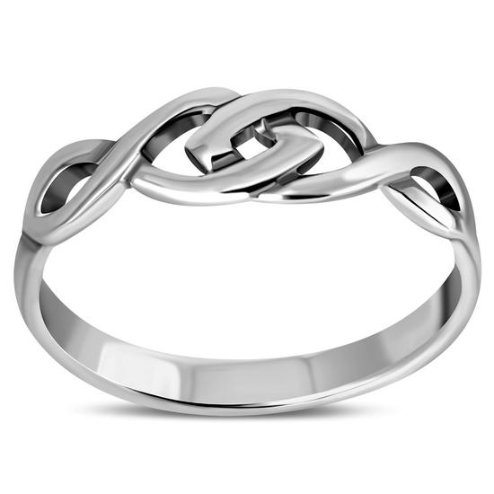 Bague en argent avec nœud celtique uni