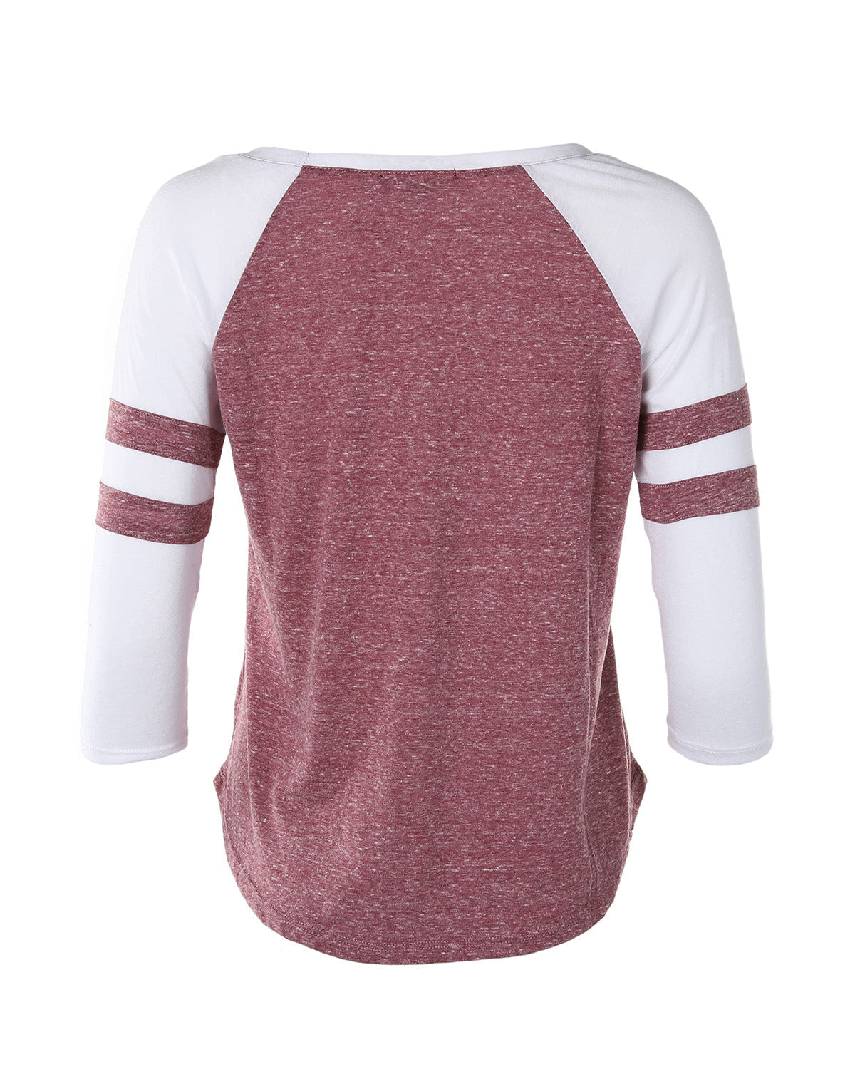 ZIMEGO  Women's Baseball Raglan Contrasted Stripes 3/4 Sleeve Tee